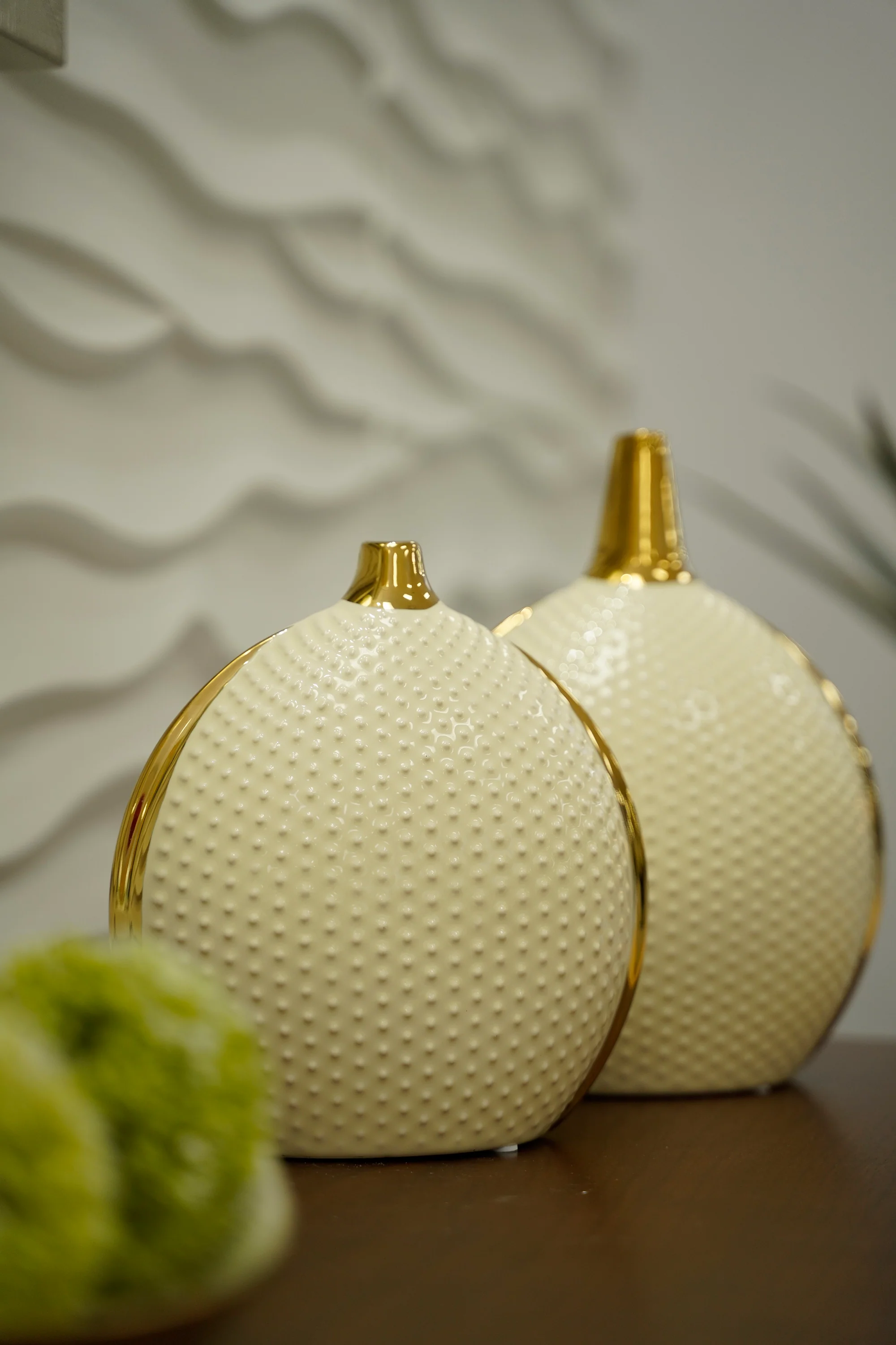 11" Gold/Cream round ceramic - Pur collection - Image 3