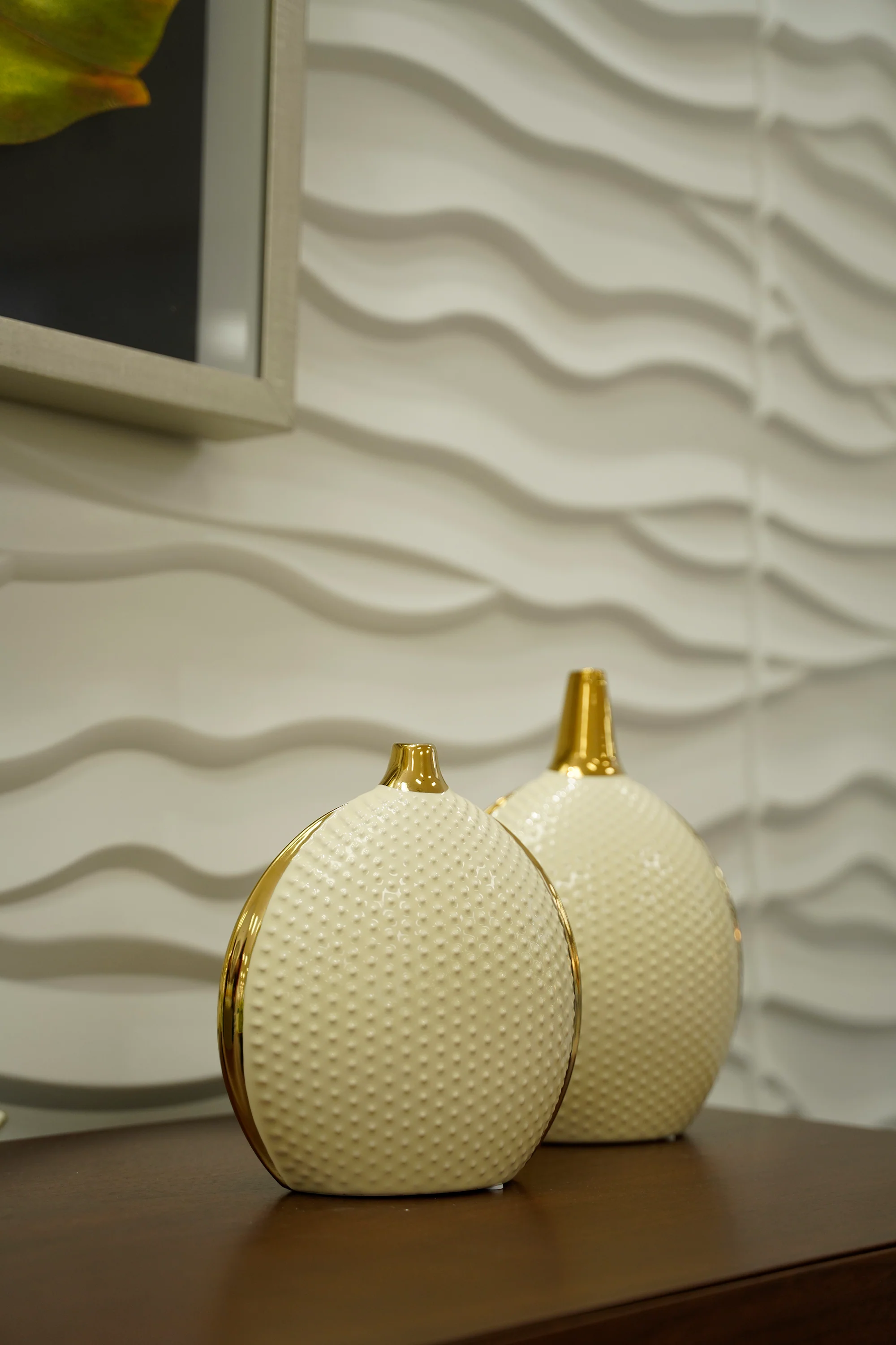 11" Gold/Cream round ceramic - Pur collection - Image 4