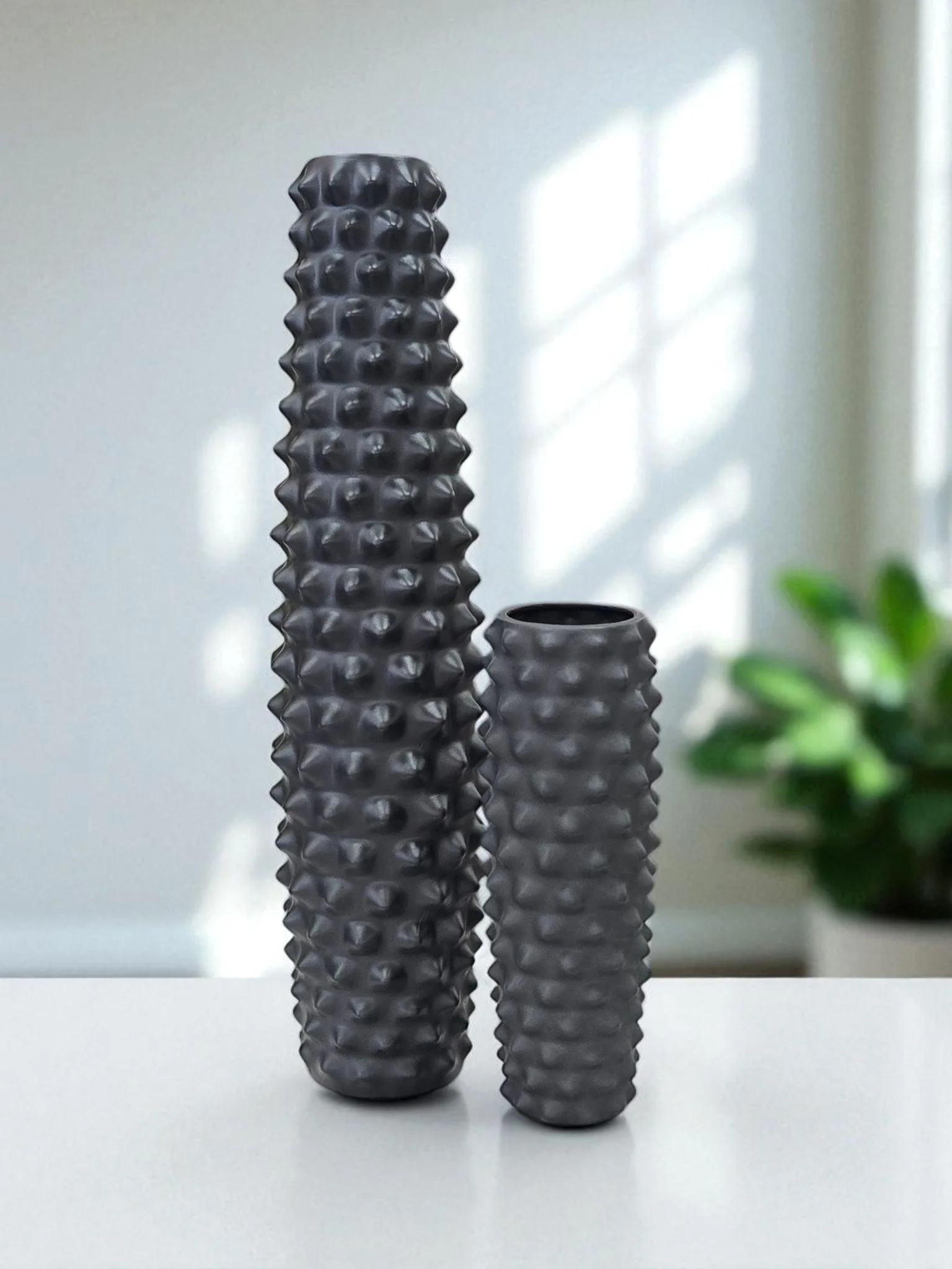 14"BLACK  MATTE VASE - Image 2