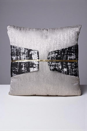 16" x 16" GREY/BL/GOLD CUSHION