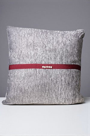 16" x 16" GREY/WINE CUSHION - Image 2