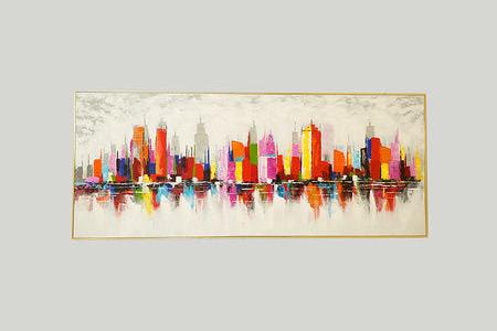 35" X 85" CITY WATER/ GOLD FRAME