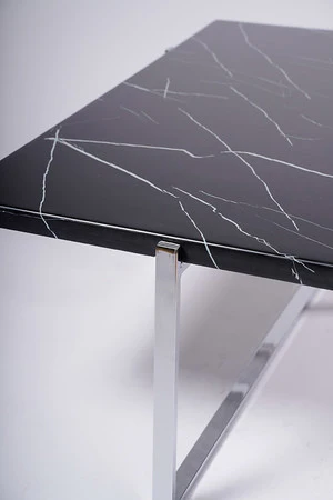 43" COFFEE TABLE BLACK MARBLE - Image 3