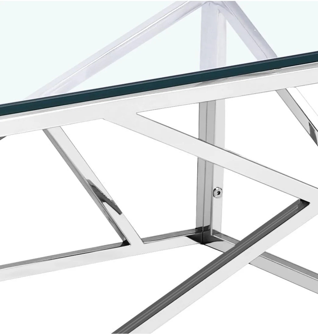 47" x 24" Geo Coffee Table Clear Glass - Image 3