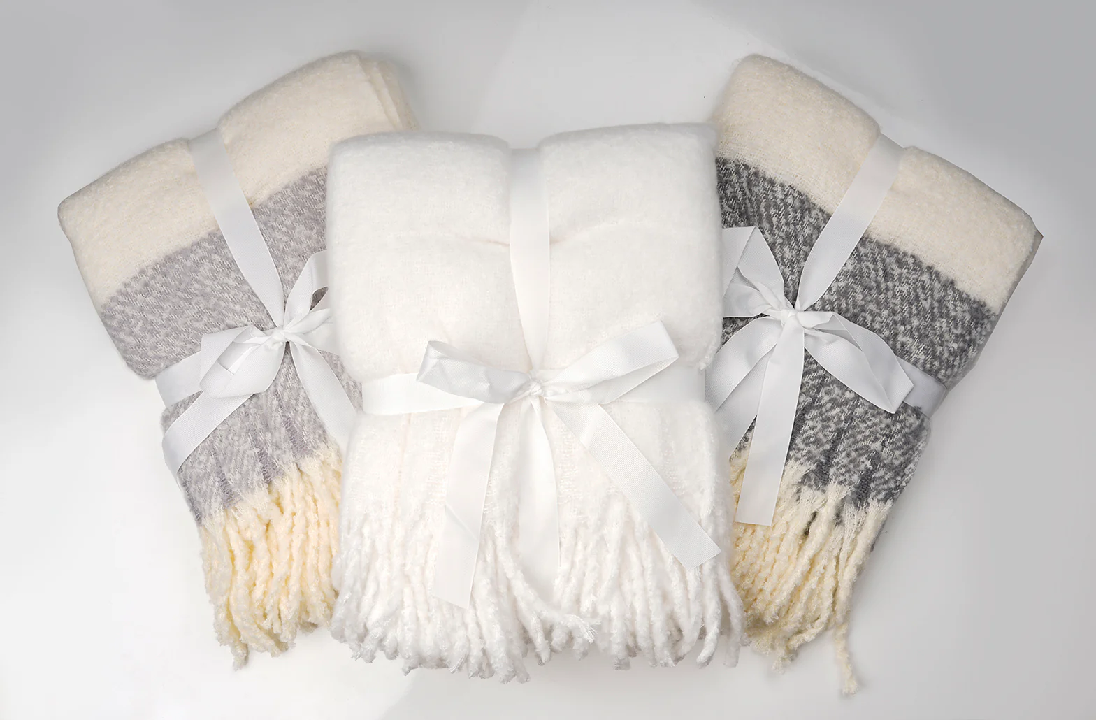 50"x 60" Fluffy Throw Blanket LT Gray/White - Image 3