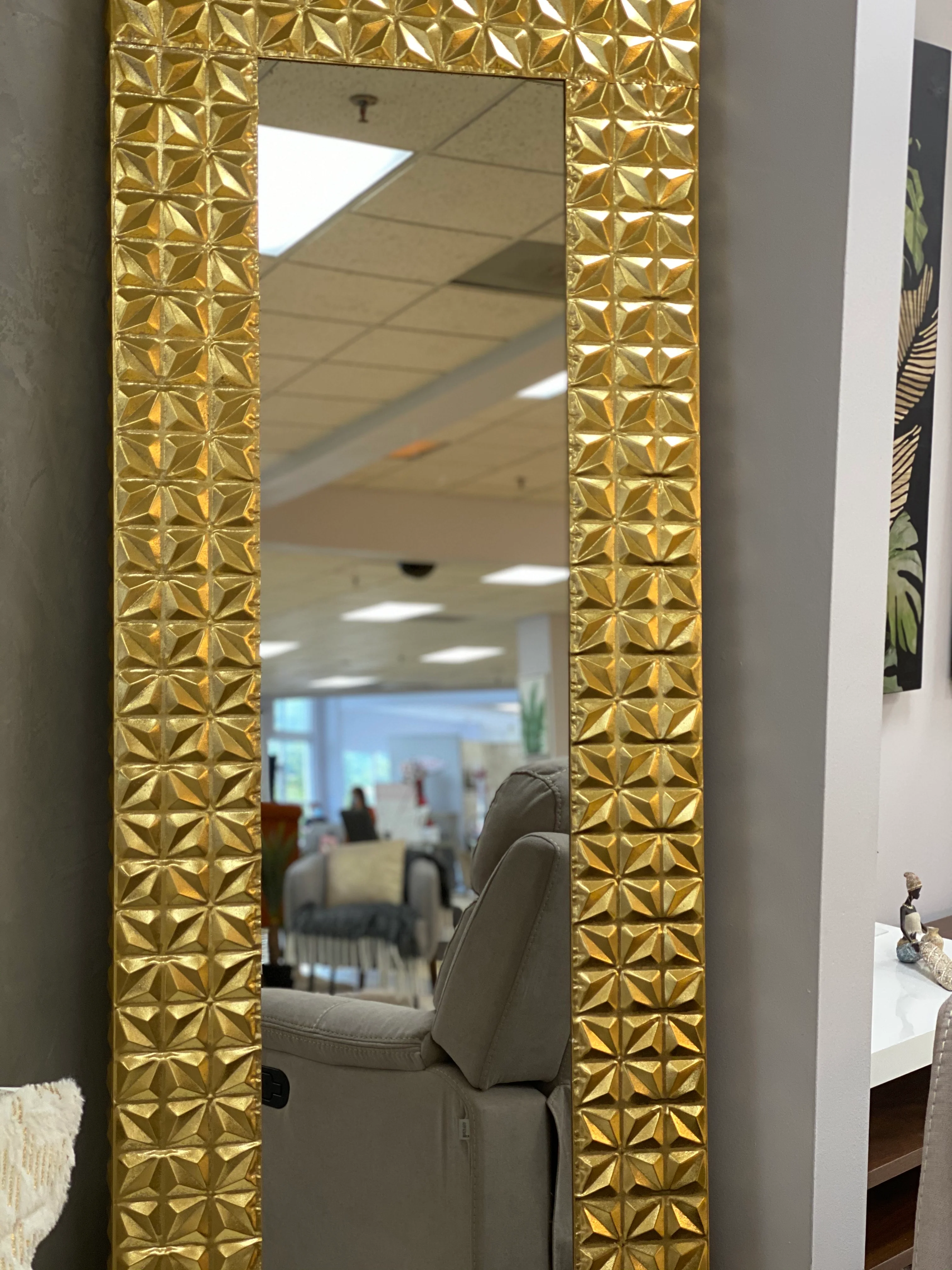 78" Gold Lily Mirror - Metalle Collection - Image 2
