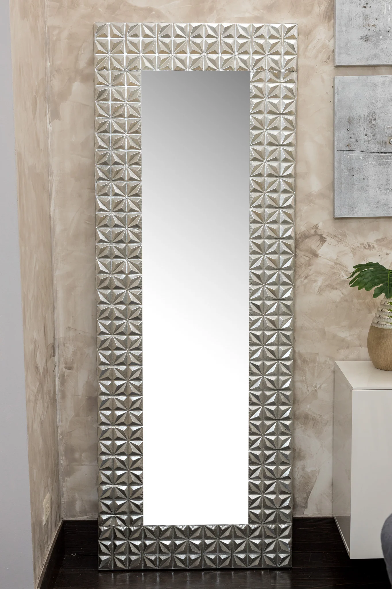 78" Silver Lily Mirror - Metalle Collection - Image 3