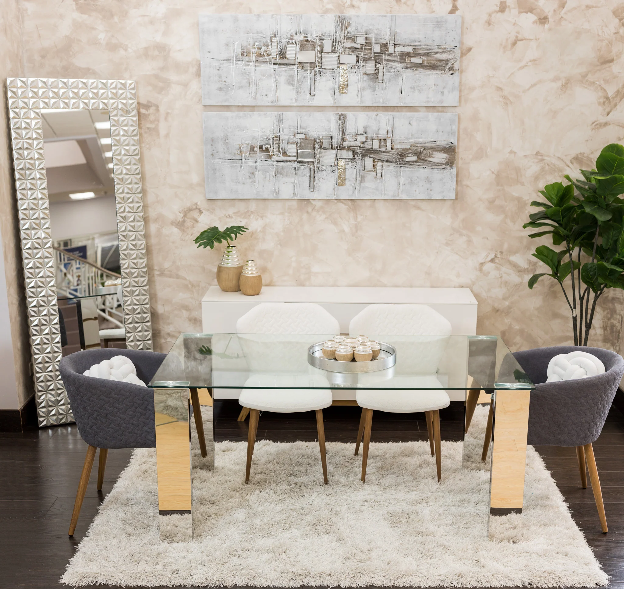78" Silver Lily Mirror - Metalle Collection - Image 4