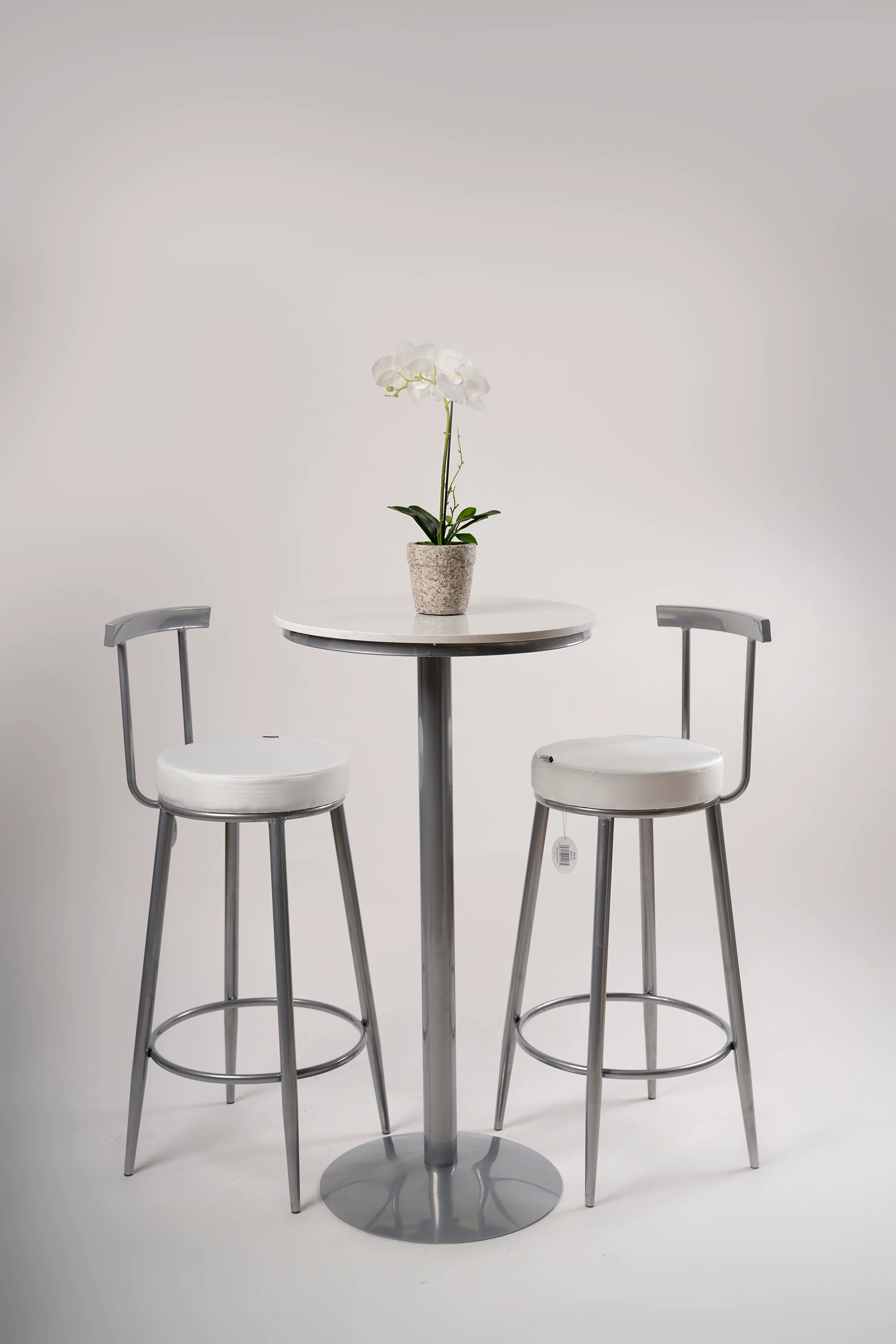 Catherine Bar Stool- White/Silver - Image 3